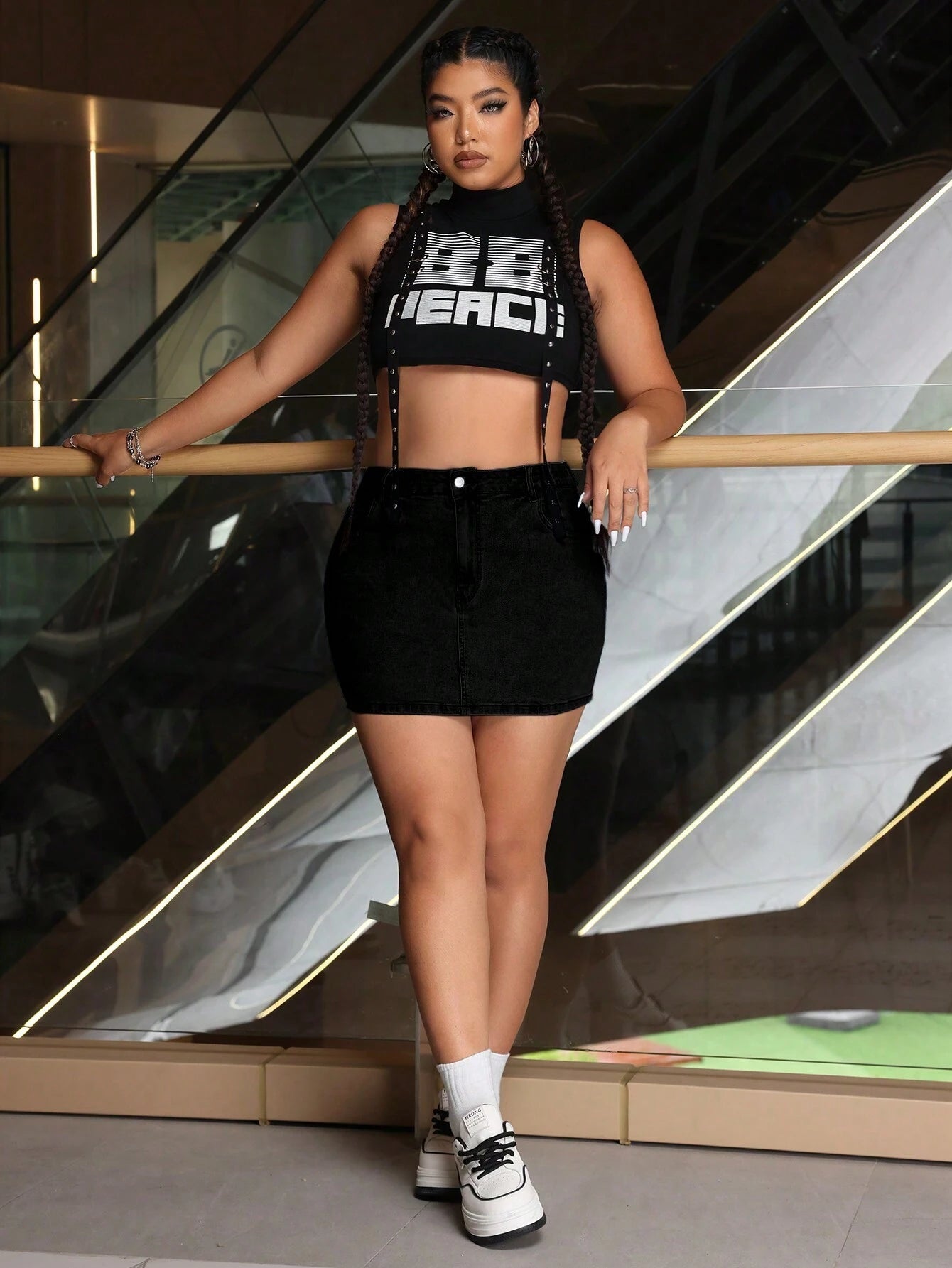 Plus Size Mini Denim Skirt – Casual Y2K Summer Streetwear Skirt for Women