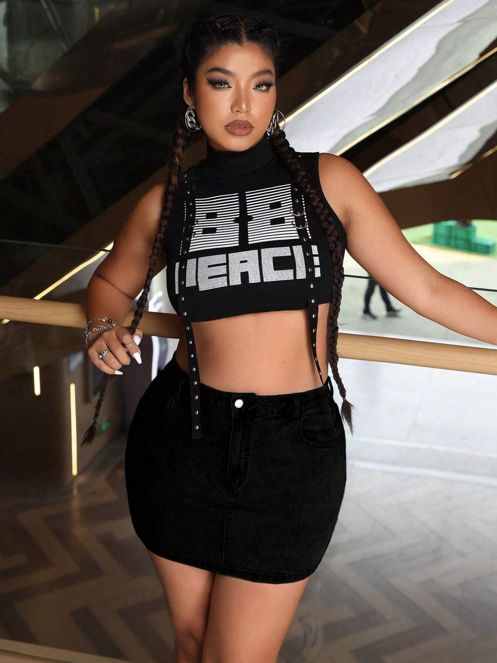 Plus Size Mini Denim Skirt – Casual Y2K Summer Streetwear Skirt for Women