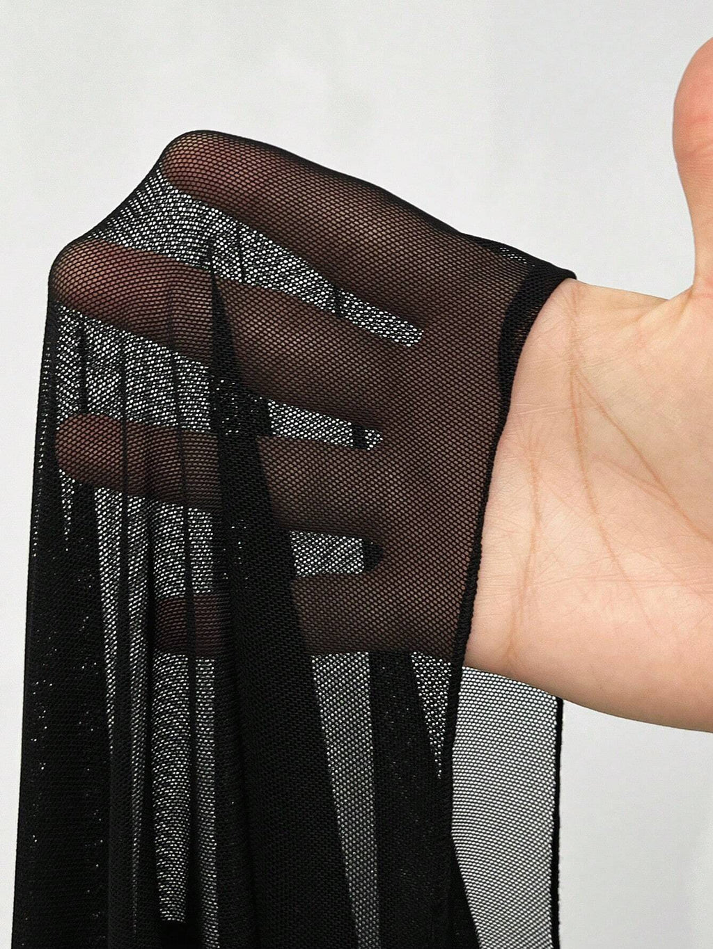 Plus Size Sheer Open Front Top – Y2K Mesh Perspective Long Sleeve Cover Up
