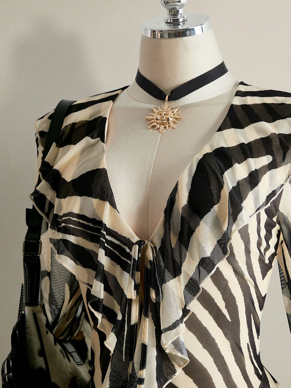 SHEIN ICON Plus Size Zebra Print Mesh Dress – Boho Bell Sleeve Festival Outfit for Women