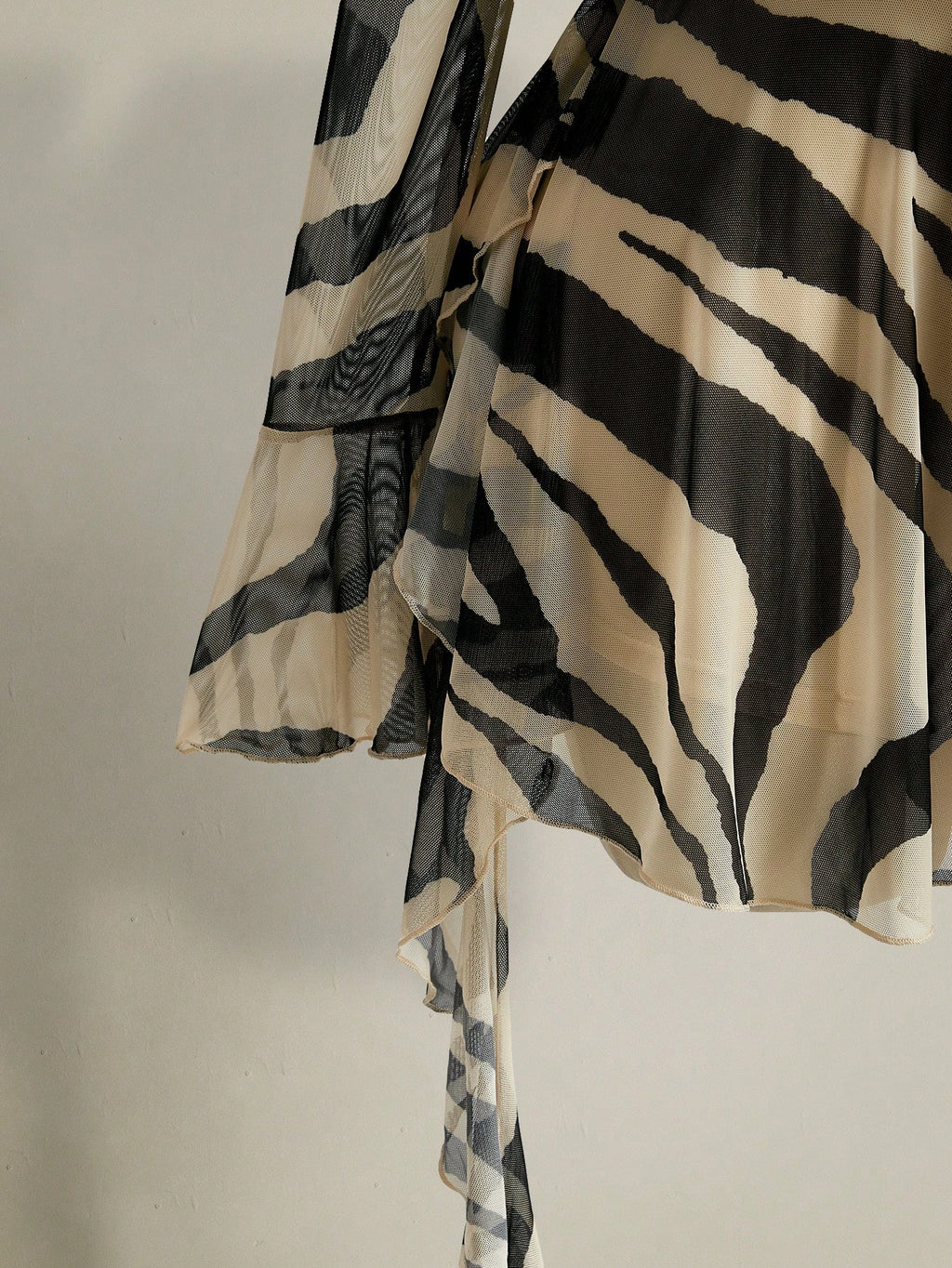 SHEIN ICON Plus Size Zebra Print Mesh Dress – Boho Bell Sleeve Festival Outfit for Women