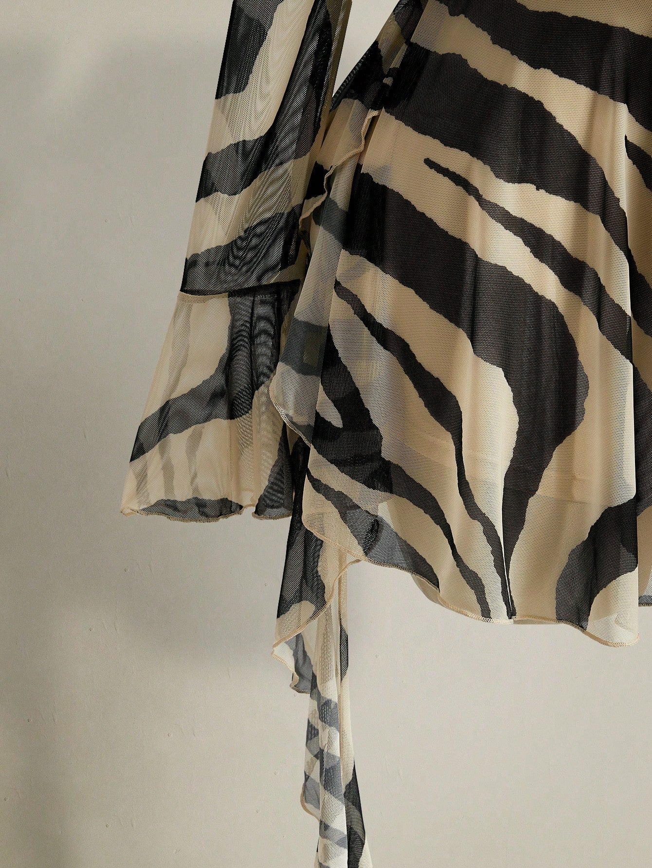 SHEIN ICON Plus Size Zebra Print Mesh Dress – Boho Bell Sleeve Festival Outfit for Women