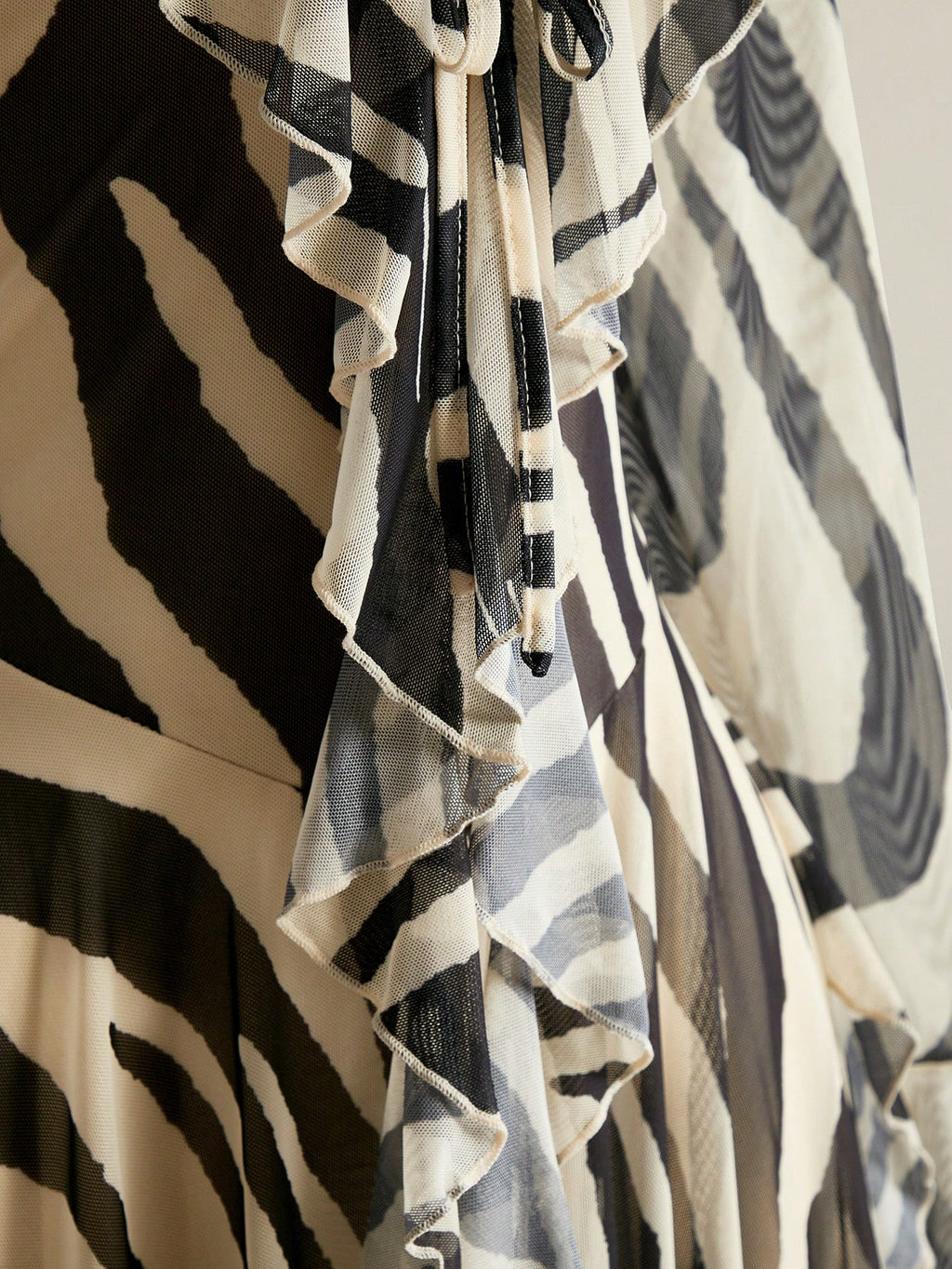 SHEIN ICON Plus Size Zebra Print Mesh Dress – Boho Bell Sleeve Festival Outfit for Women