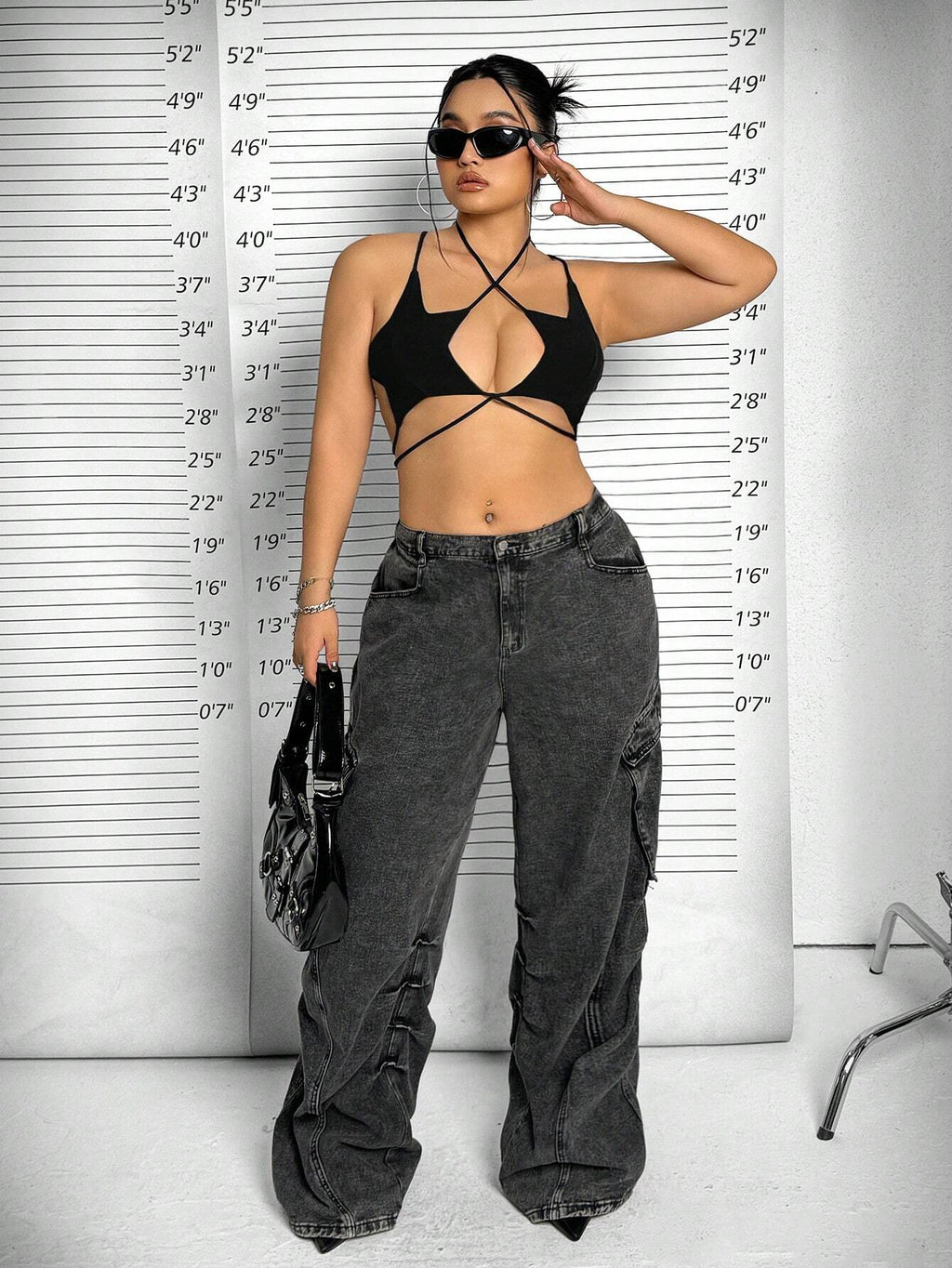 Plus Size Star Bralette Top – Backless Tie-Up Summer Tank Top for Women