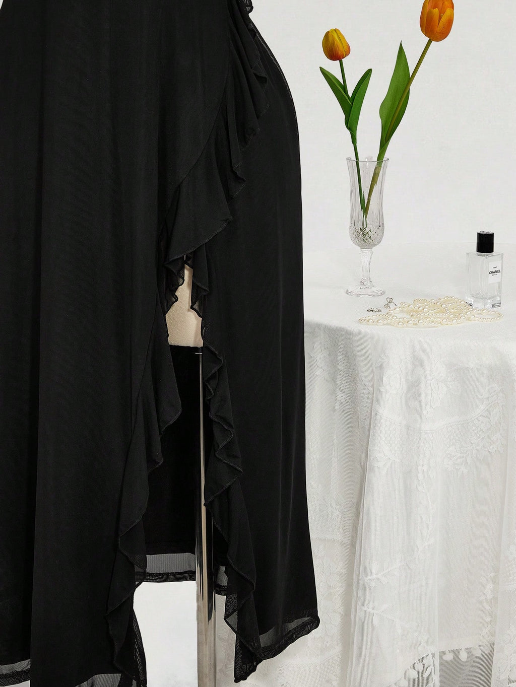 Plus Size Square Neck Ruffle Hem Dress – Romantic Wedding Guest Party Dress for Women