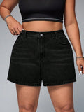 Plus Size Casual Denim Shorts – Trendy Summer Streetwear Shorts for Women