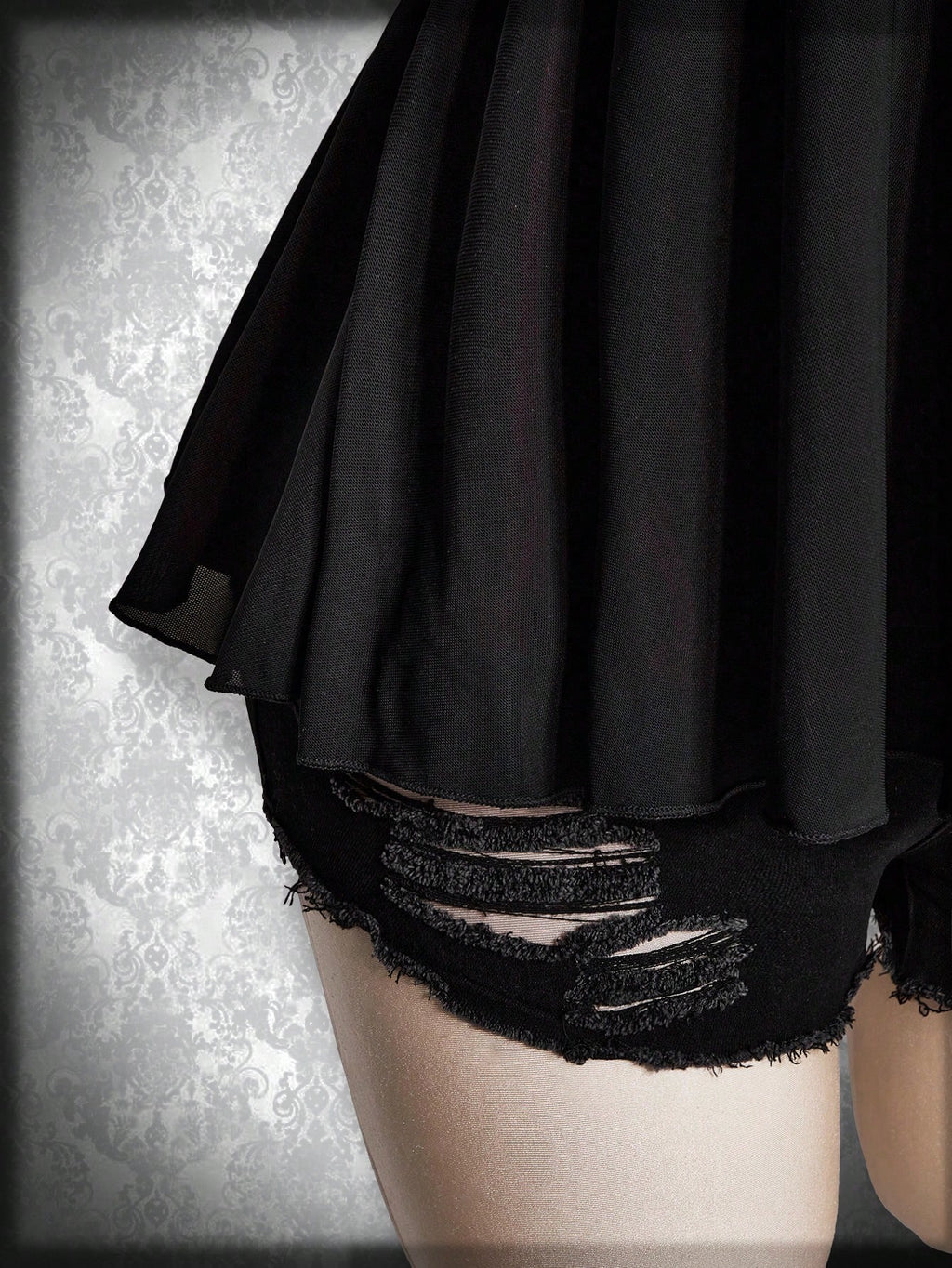 Plus Size Gothic Lace Patchwork Camisole – Black Bow Babydoll Goth Summer Top for Women