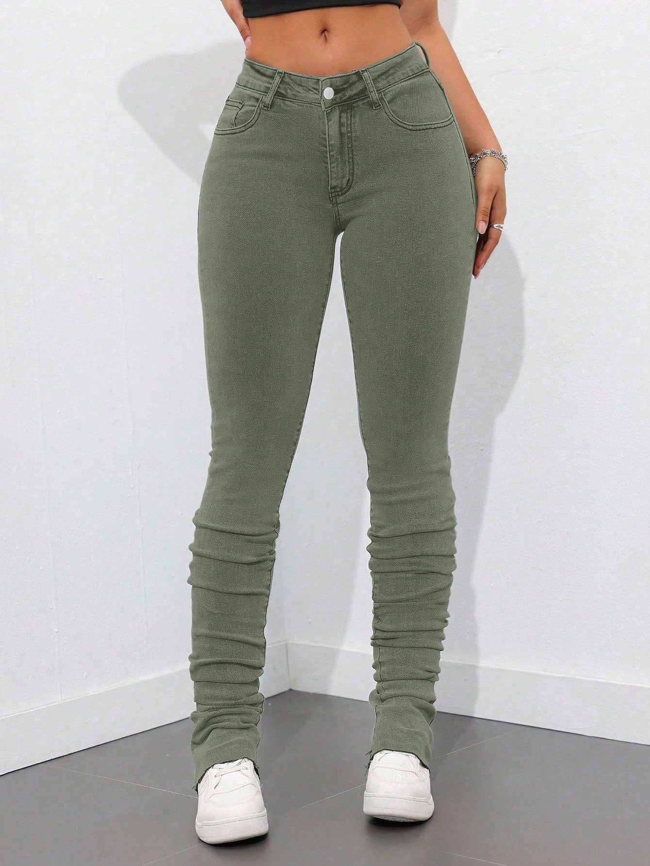 SHEIN ICON Plus Size High Waist Skinny Jeans – Stretch Fit Personalized Fashion Denim Pants for Women