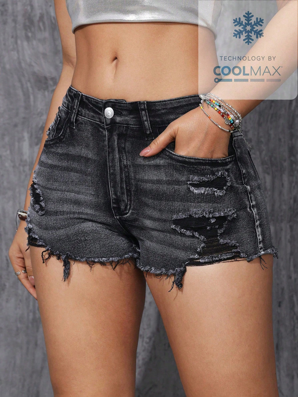 SHEIN ICON Plus Size Washed Ripped Skinny Denim Shorts for Women – Fashionable Casual Summer Shorts