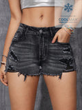 SHEIN ICON Plus Size Washed Ripped Skinny Denim Shorts for Women – Fashionable Casual Summer Shorts
