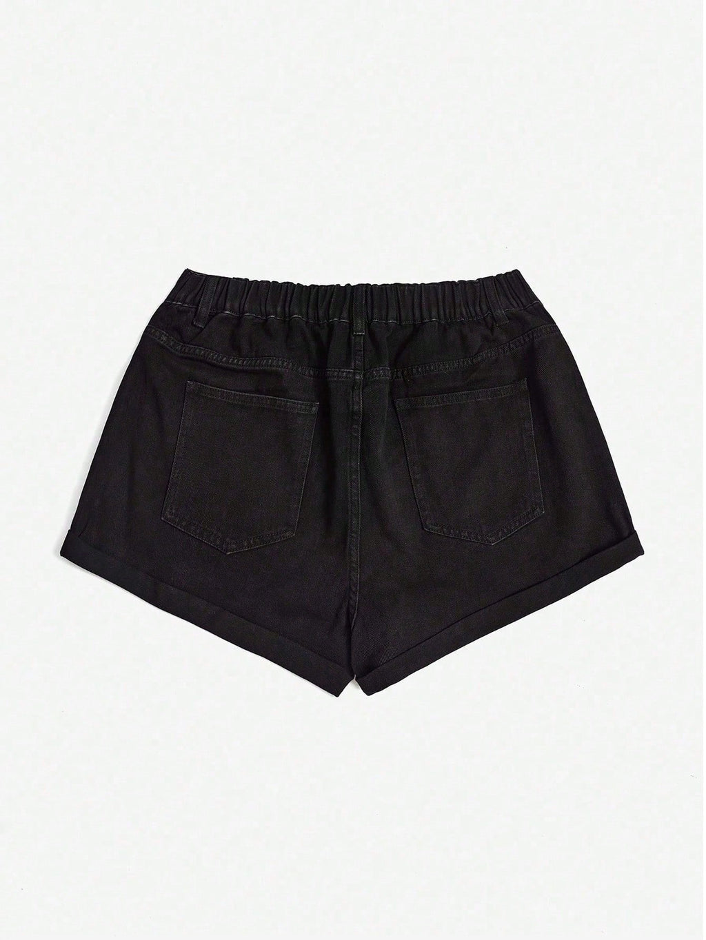 Plus Size Cuffed Denim Shorts – Casual High Waist Summer Jean Shorts for Women