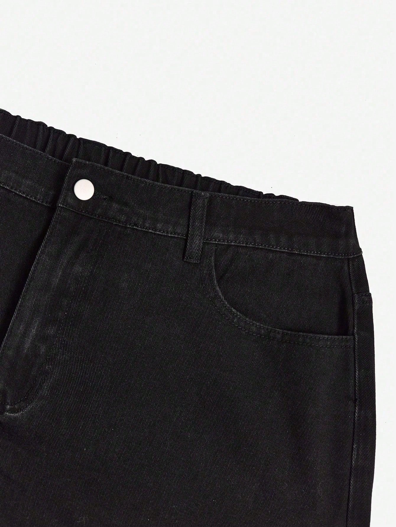 Plus Size Cuffed Denim Shorts – Casual High Waist Summer Jean Shorts for Women