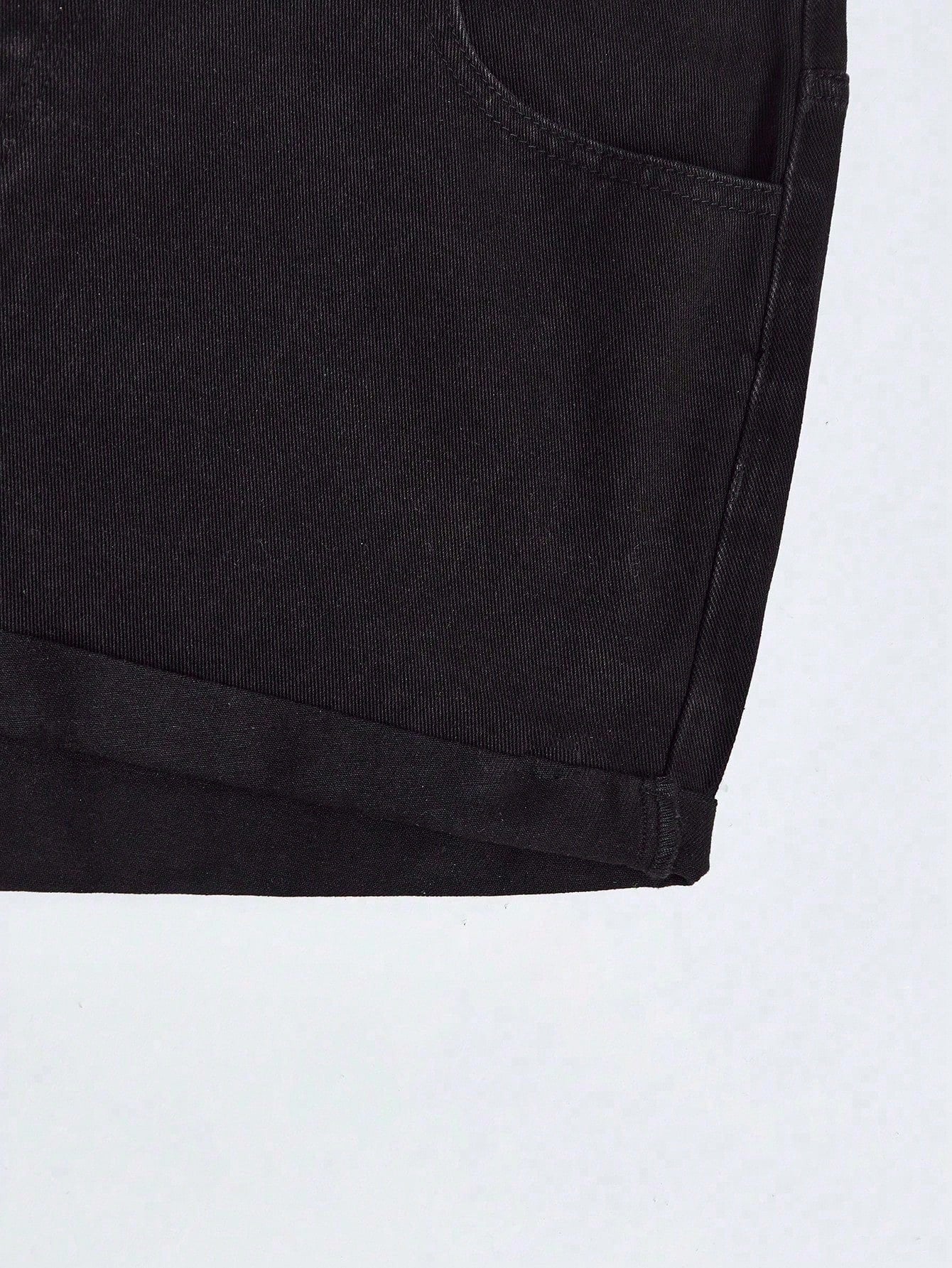 Plus Size Cuffed Denim Shorts – Casual High Waist Summer Jean Shorts for Women