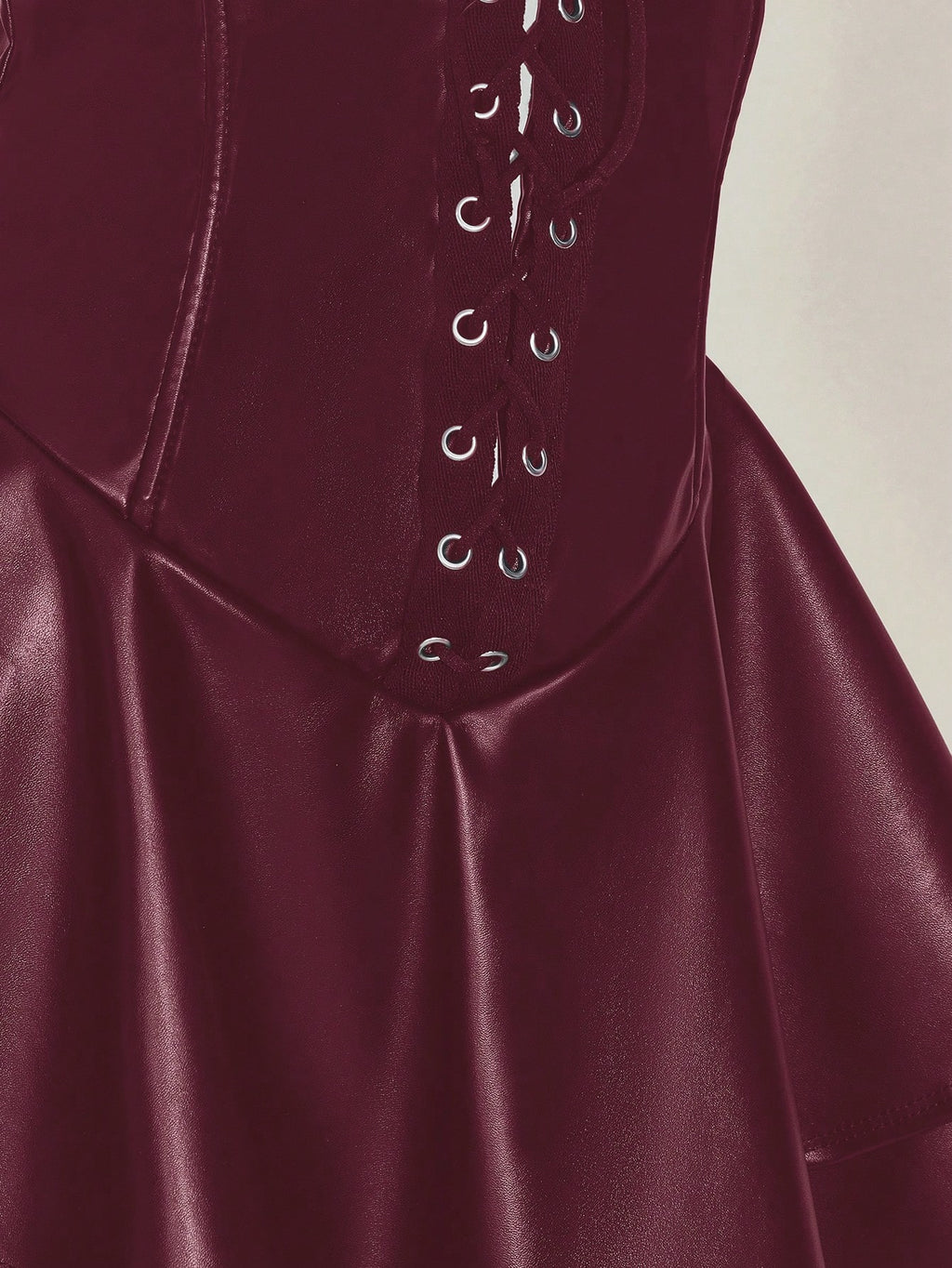SHEIN ICON Y2K Gothic PU Leather Halter Mini Dress – Open Back Cross Strap Club & Festival Outfit