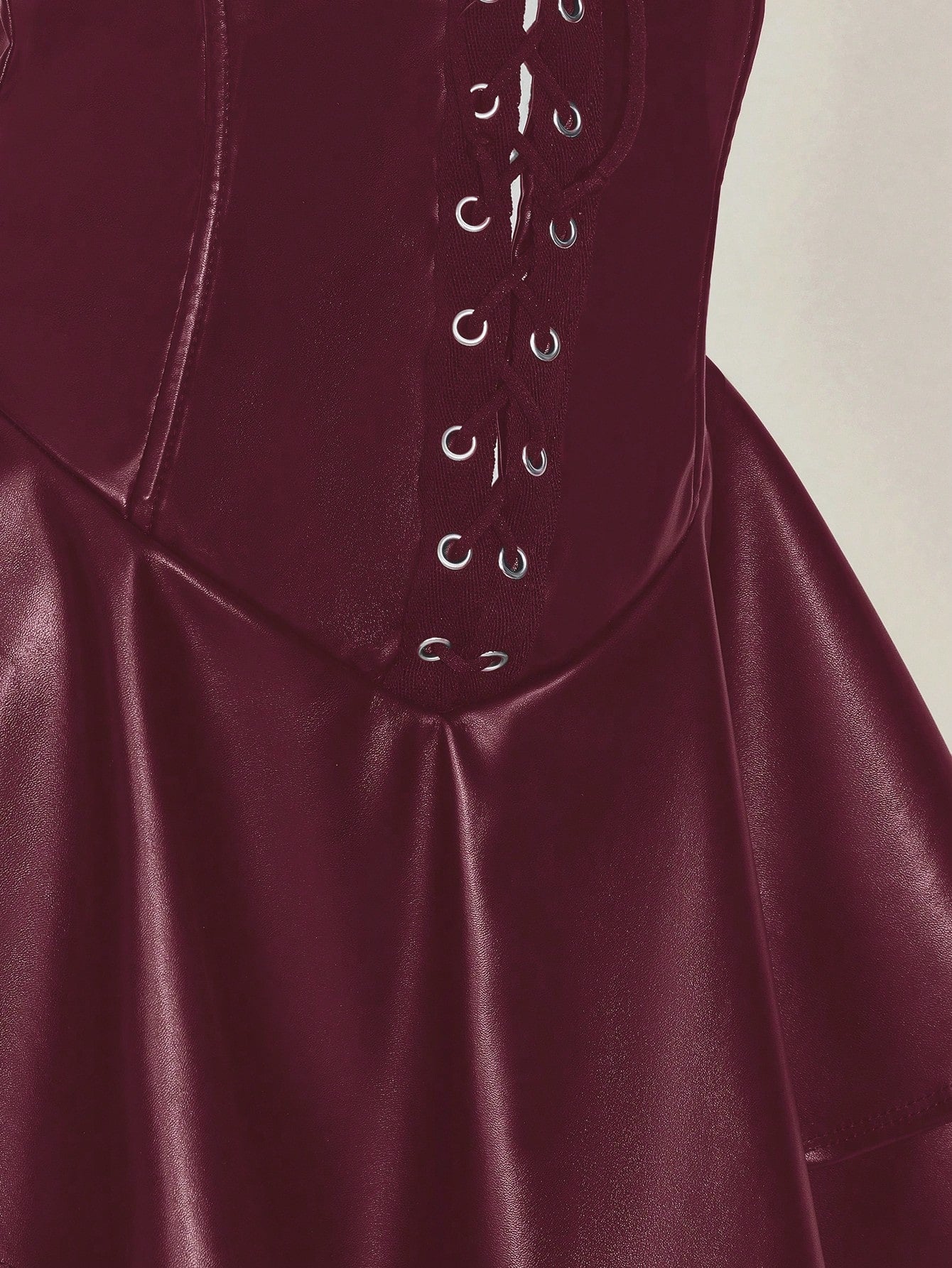 SHEIN ICON Y2K Gothic PU Leather Halter Mini Dress – Open Back Cross Strap Club & Festival Outfit