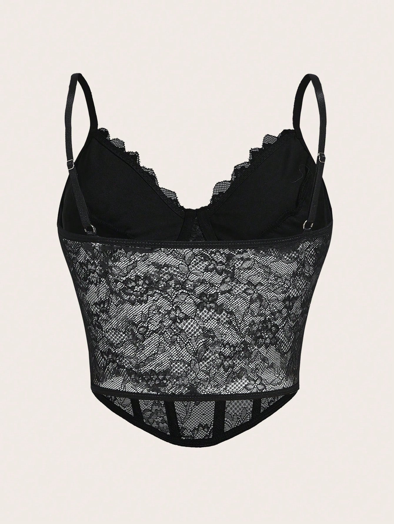 Black Lace Corset Cami Top – Y2K Sexy Party Camisole for Women