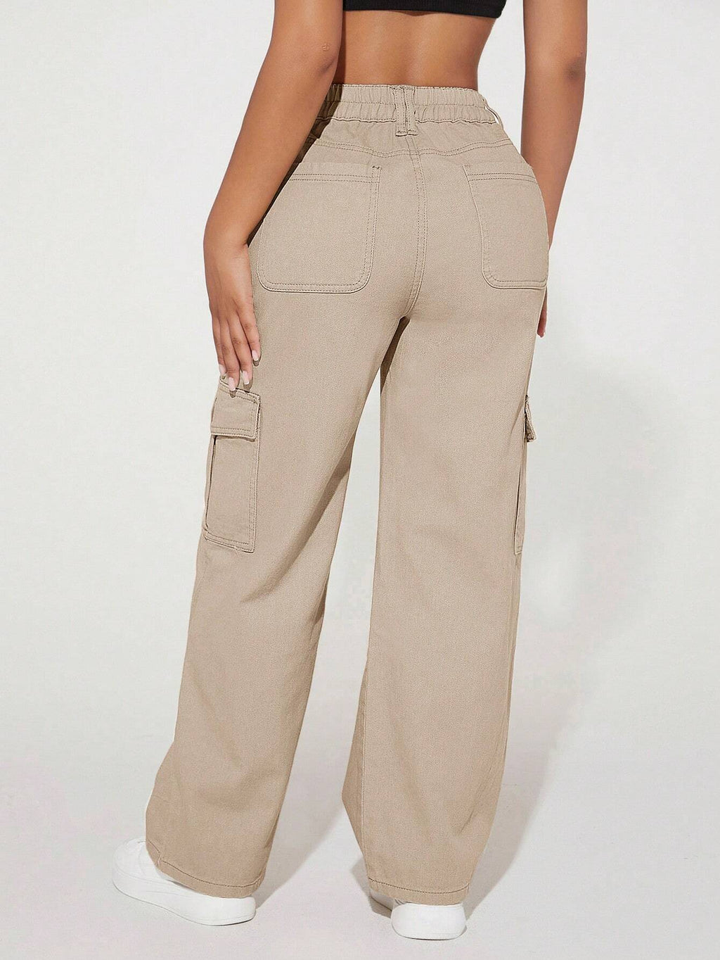Women’s Cargo Pocket Wide Leg Jeans – Loose Fit Casual Denim Pants Streetwear Style