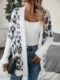 Women’s Leopard Print Batwing Cardigan – Open Front Casual Loose Fit Knit Jacket for Autumn/Winter
