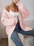Women’s Solid Color Long Sleeve Cardigan – Casual Loose Fit Knit Sweater for Autumn/Winter