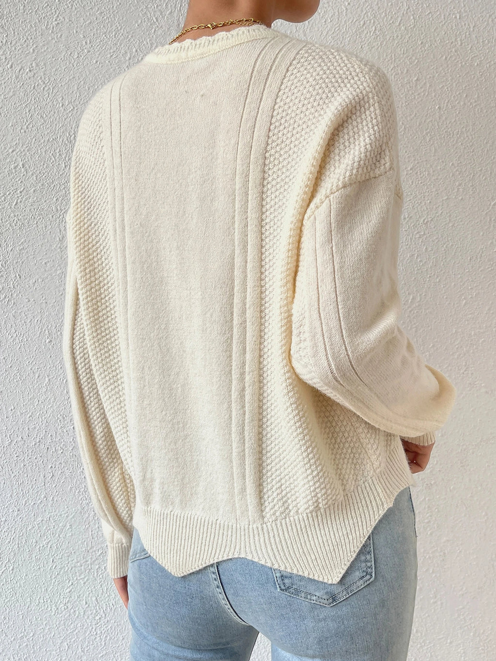 Women’s Oversized Knit Sweater – Dropped Shoulder Long Sleeve Casual Loose Fit Pullover Top