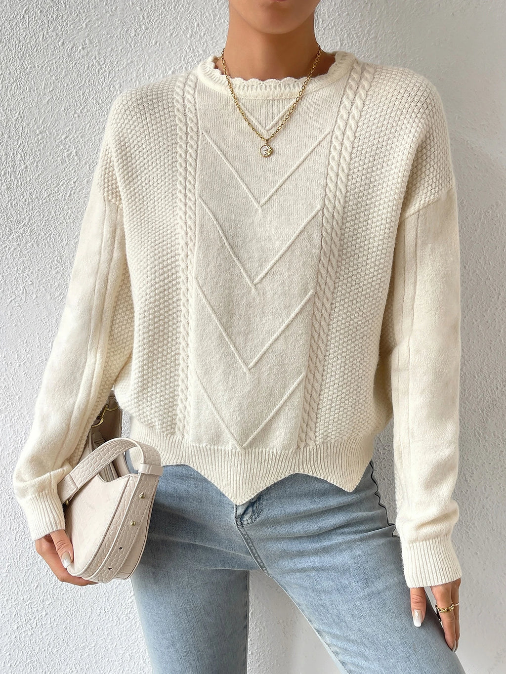 Women’s Oversized Knit Sweater – Dropped Shoulder Long Sleeve Casual Loose Fit Pullover Top