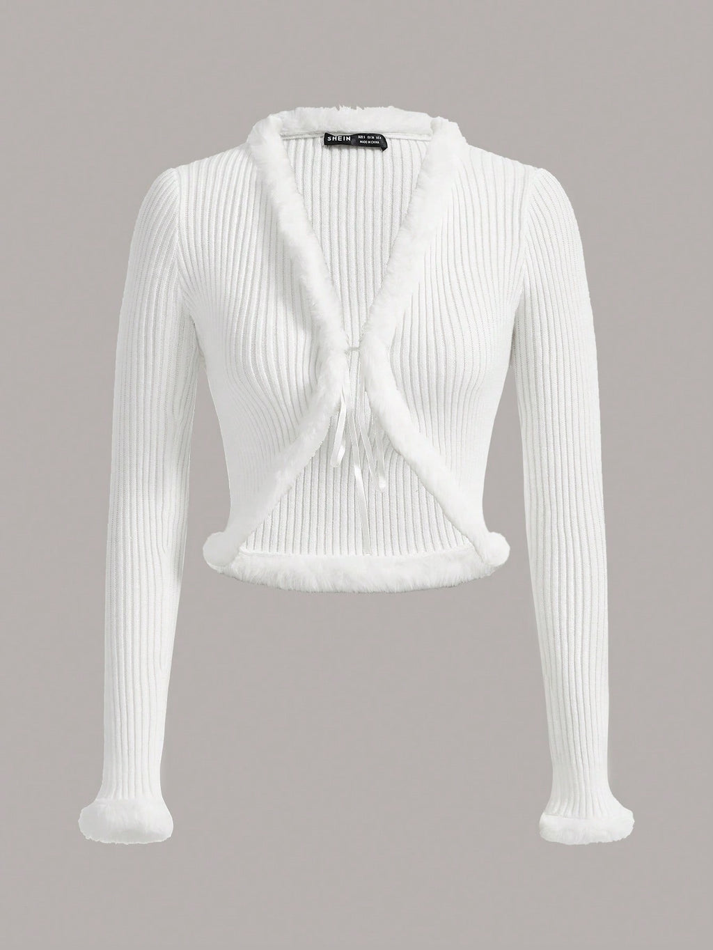 Women’s Fringe Ribbed Cardigan – Solid Color Long Sleeve Casual Knit Sweater