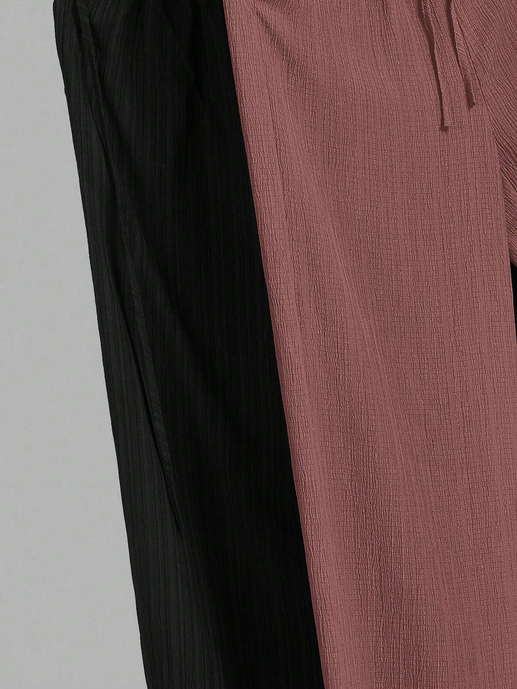 Women’s Solid Color Front Tie Wide Leg Pants – Minimalist High Waist Casual Loose Fit Trousers