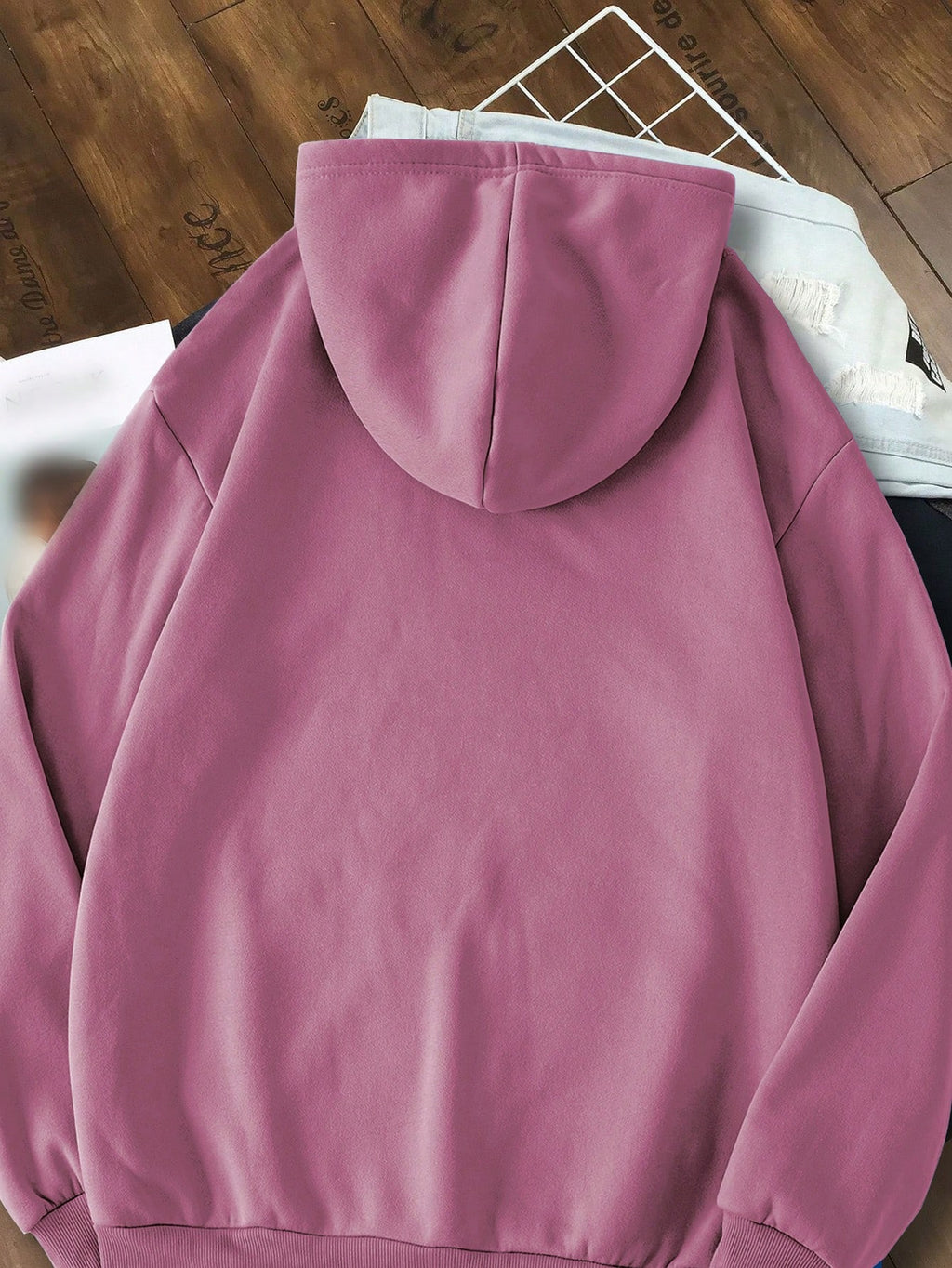 Women’s Solid Color Hooded Sweatshirt – Long Sleeve Drawstring Fleece Hoodie Casual Pullover