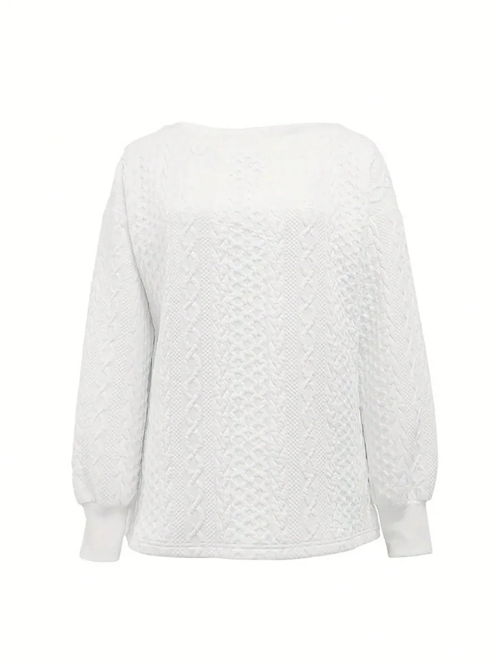 Women’s Scoop Neck Sweatshirt – Solid Color Loose Fit Long Sleeve Casual Pullover