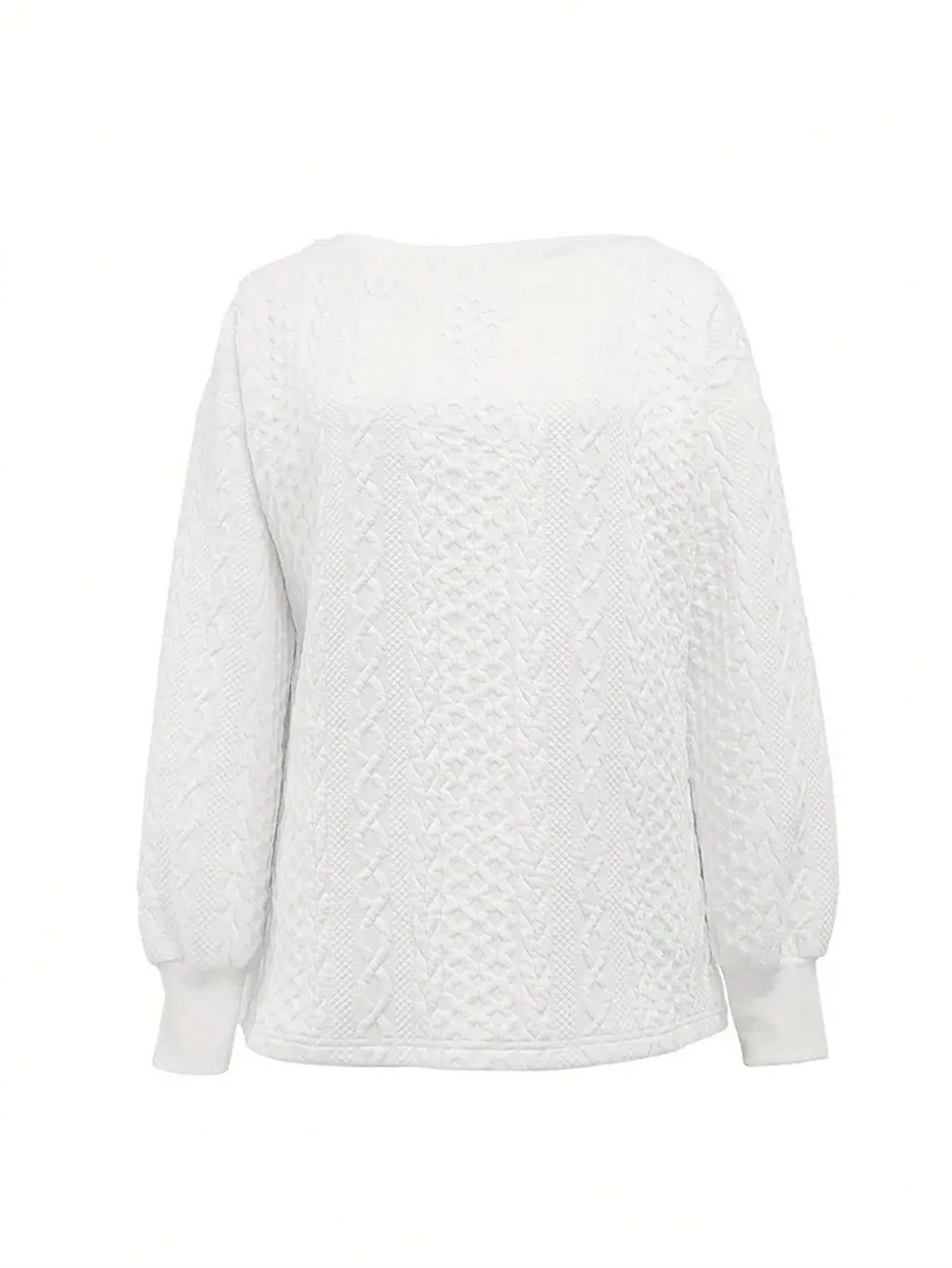 Women’s Scoop Neck Sweatshirt – Solid Color Loose Fit Long Sleeve Casual Pullover
