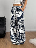 Women’s Color-Block Soccer Sweatpants – Hip Hop Number Print Casual Spring/Summer Jogger Pants