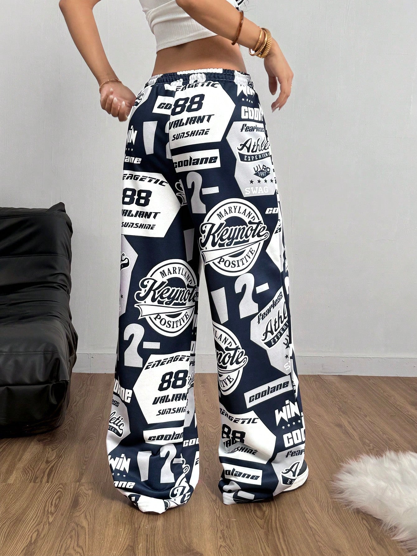 Women’s Color-Block Soccer Sweatpants – Hip Hop Number Print Casual Spring/Summer Jogger Pants